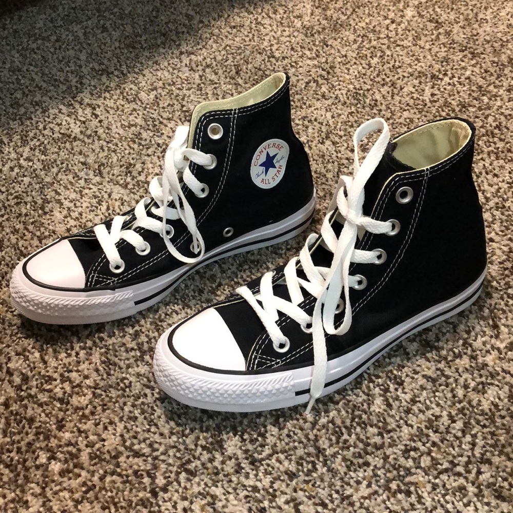 BRAND NEW black high top converse